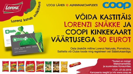 VÕITJAD ON SELGUNUD! Lorenz kampaania 17.01.-27.02.2018