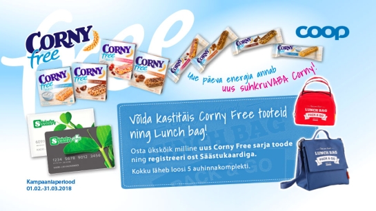 VÕITJAD ON SELGUNUD! Corny kampaania 01.02.-31.03.2018