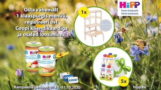 VÕITJAD ON SELGUNUD! HIPP kampaania 01.10-31.10