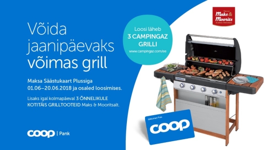 Maksa Säästukaart Plussiga ja võida jaanipäevaks grill!