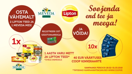 VÕITJAD ON SELGUNUD! Lipton-Meveda kampaania 28.02.-31.03.2018