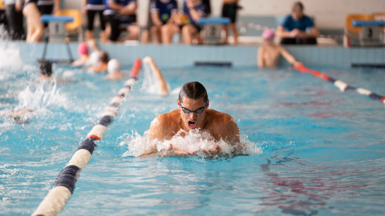 Rakvere linna eest astus mängudel võistlustulle ka Euroopa meister ujumises Ralf Tribuntsov. Foto: Grete Veedla