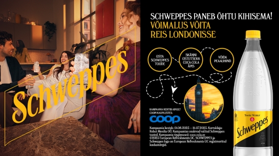 “ Võida reis Londonisse ” Schweppes tarbijakampaania