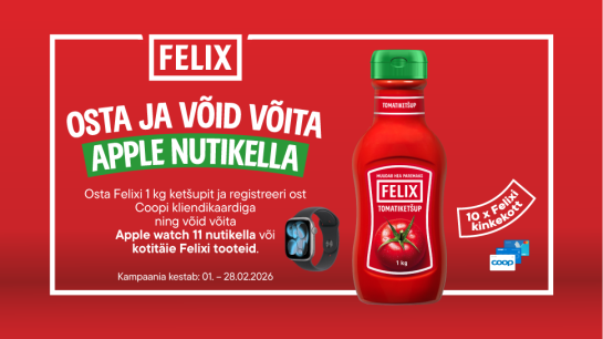 FELIX ketšupi „OSTA JA VÕIDA APPLE NUTIKELL“ tarbijamäng